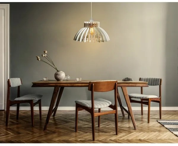 Csillár zsinóron 1xE27/60W/230V fehér átm. 39 cm