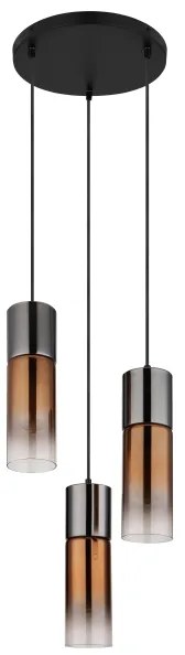 Globo 21000-3HG - Csillár zsinóron ANNIKA 3xE27/25W/230V fekete/réz