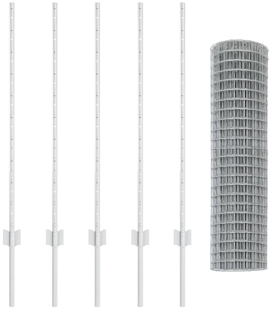 Kert Kerítés Szett 2 Darab Galvanizált Acél 10 x 1 m Tartós