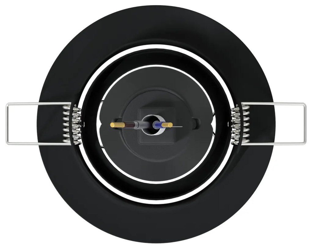 Beépített Spotlámpák 6 db Kör GU10 Fekete Ø90 mm Acél