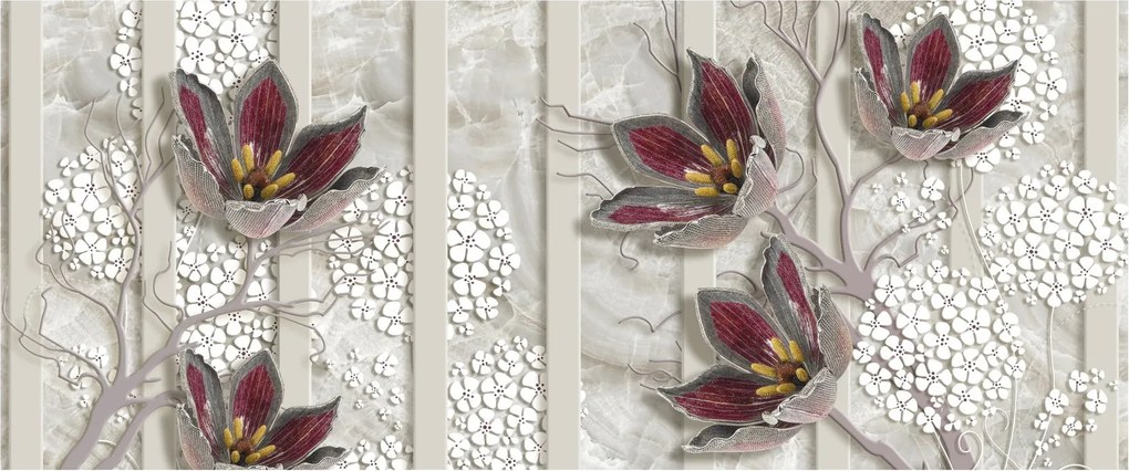 Kép - Dekoratív virágok (120x50 cm)