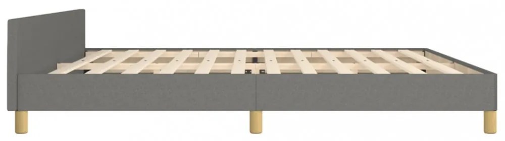 sötétszürke szövet ágykeret matrac nélkül 200 x 200 cm