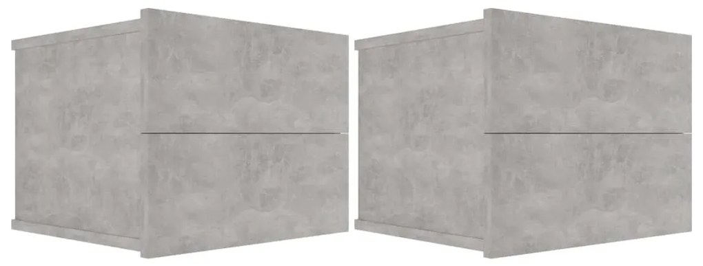 2 db betonszürke szerelt fa éjjeliszekrény 40 x 30 x 30 cm
