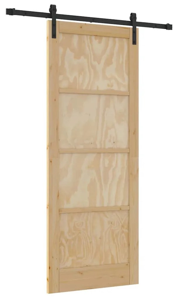 Csúszóajtó Természetes és fekete 83 x 211 cm