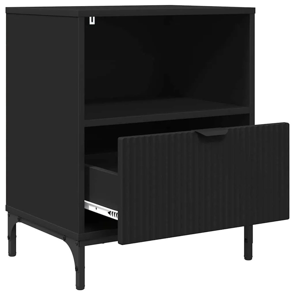 Éjjeliszekrények fiókkal 2 pcs Fekete 49 x 36 x 61 cm Faanyag