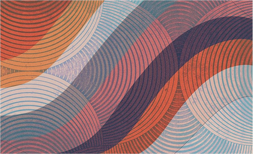 Dekoratív Fotótapéta Hálószobába Színes hullámok 416x254 Ragasztó