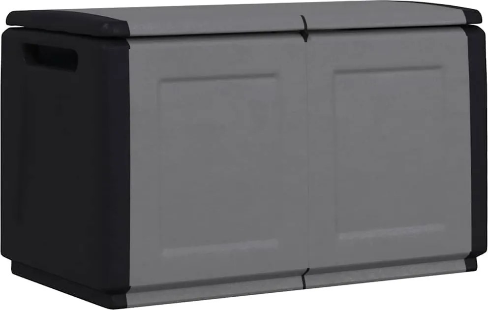 vidaXL sötétszürke-fekete kerti tárolóláda 96 x 53 x 57 cm 230 L