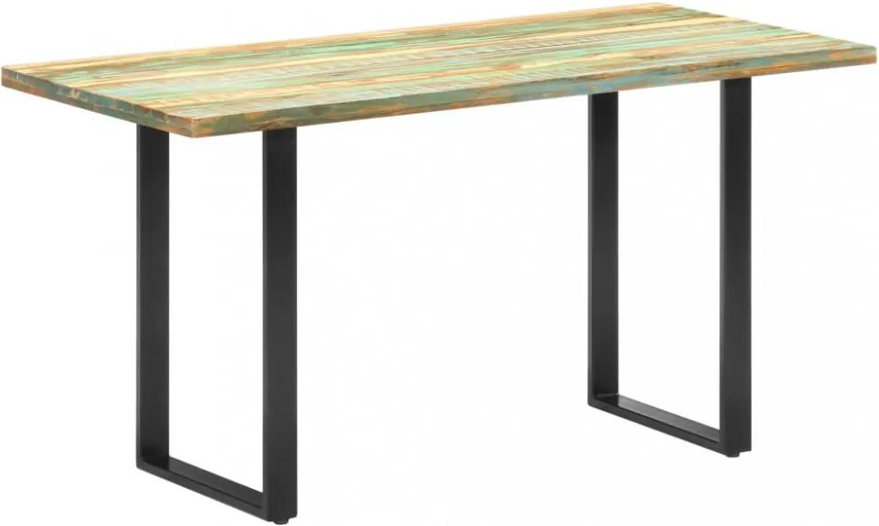 Tömör újrahasznosított fa étkezőasztal 140 x 70 x 76 cm