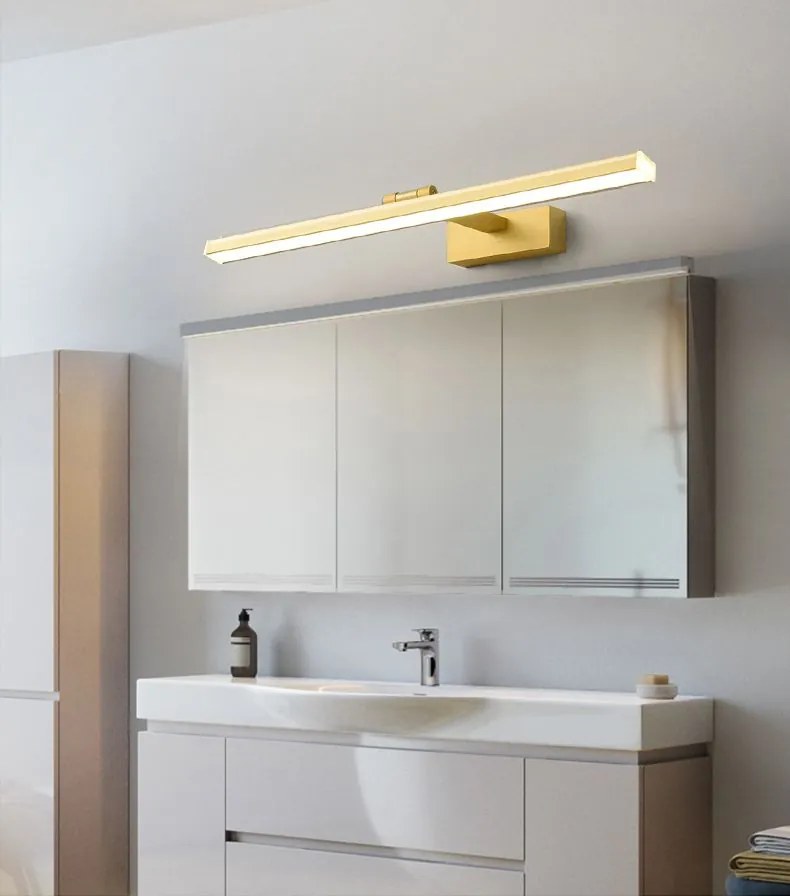 Toolight Szerszámlámpa, LED fürdőszoba fali lámpa a tükör felett 80cm 16W 4000K APP835-1W, arany, OSW-07013
