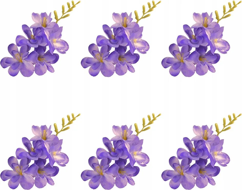 Szatén frézia lila-kék művirág fej készítéséhez 6 db