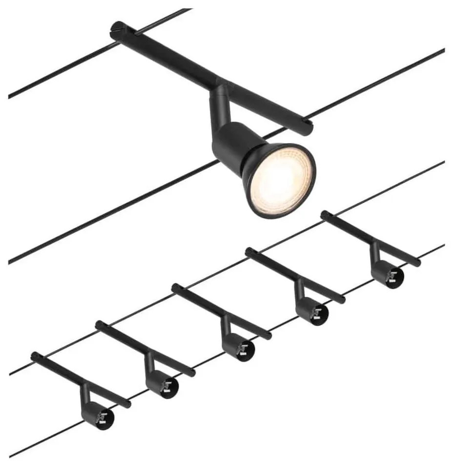 Paulmann Paulmann 94446 - KÉSZLET 5xGU5,3/10W Spotlámpa SALT 230V fekete W3512