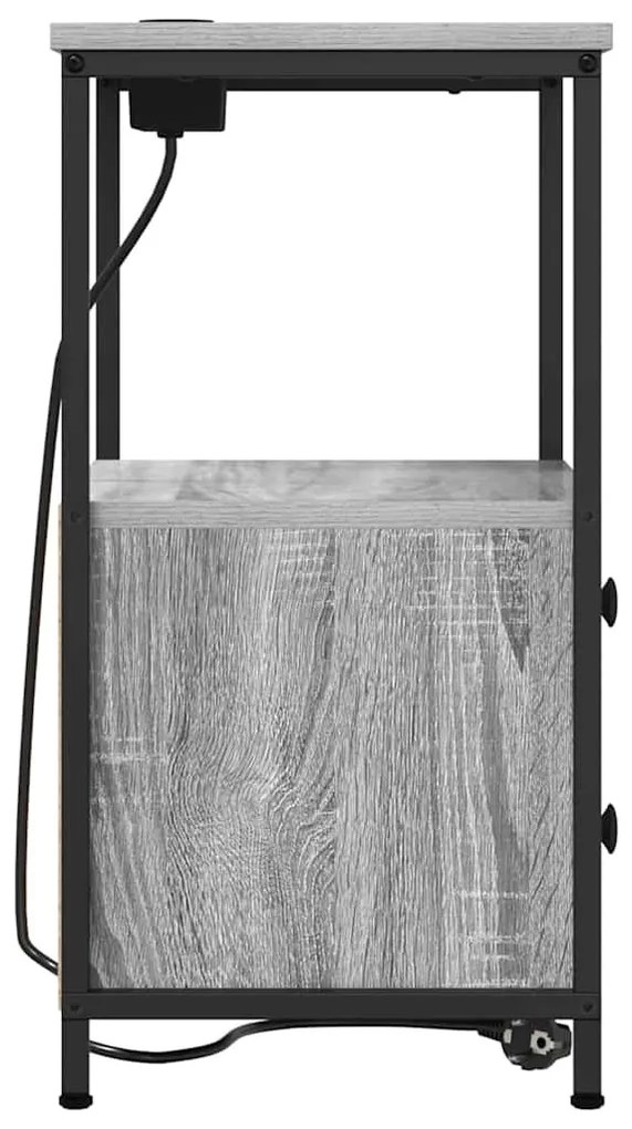 vidaXL Éjjeliszekrény 2 pcs Szürke Sonoma 40 x 31 x 60 cm Faanyag