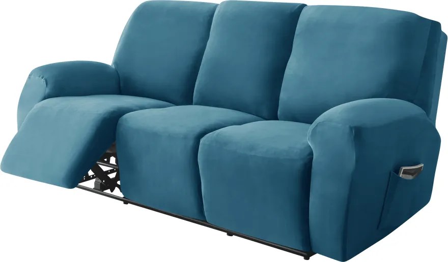 Relax Fotel Huzat (bársonyos, 3 üléses, tengerkék)