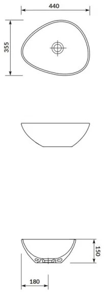 Cersanit K116-051 MODUO 35,5x44 cm kerámia mosdó, fényes fehér