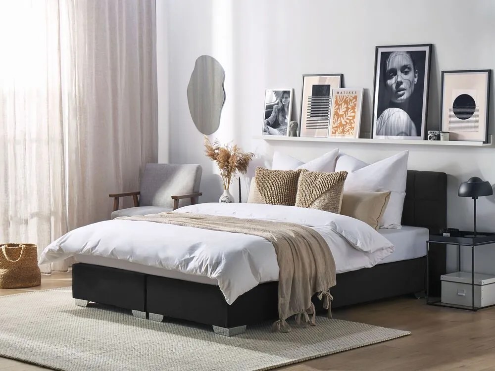 Franciaágy Boxspring 180 cm ADIR (matracokkal) (fekete). 1007070