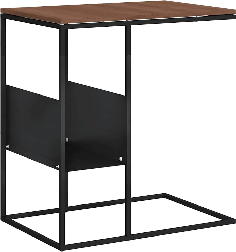 vidaXL fekete szerelt fa kisasztal 55 x 36 x 59,5 cm