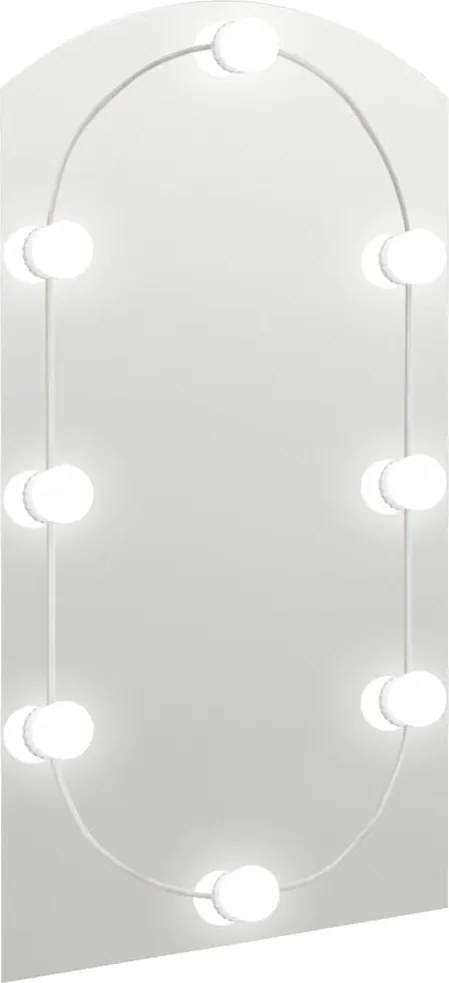 vidaXL ívelt üvegtükör LED-lámpákkal 90 x 45 cm