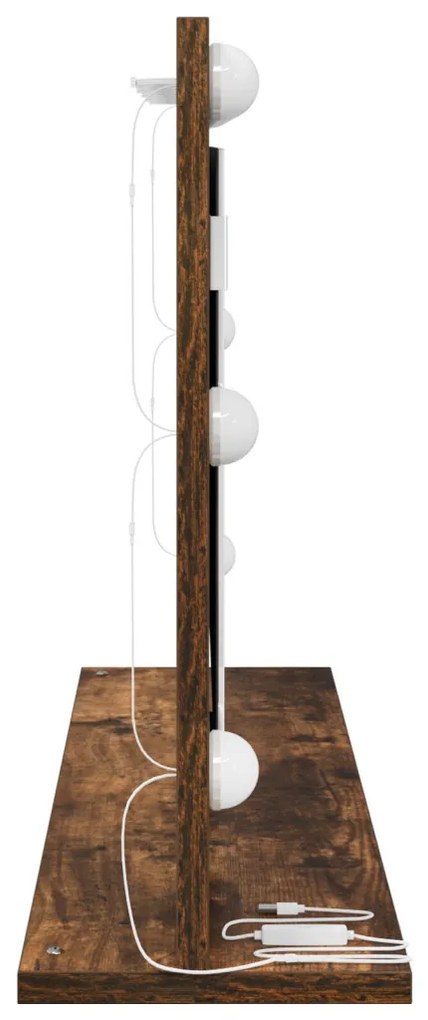 pipere tükör Füstölt tölgy, ezüst Fa, üveg 80 x 45 cm Tükör