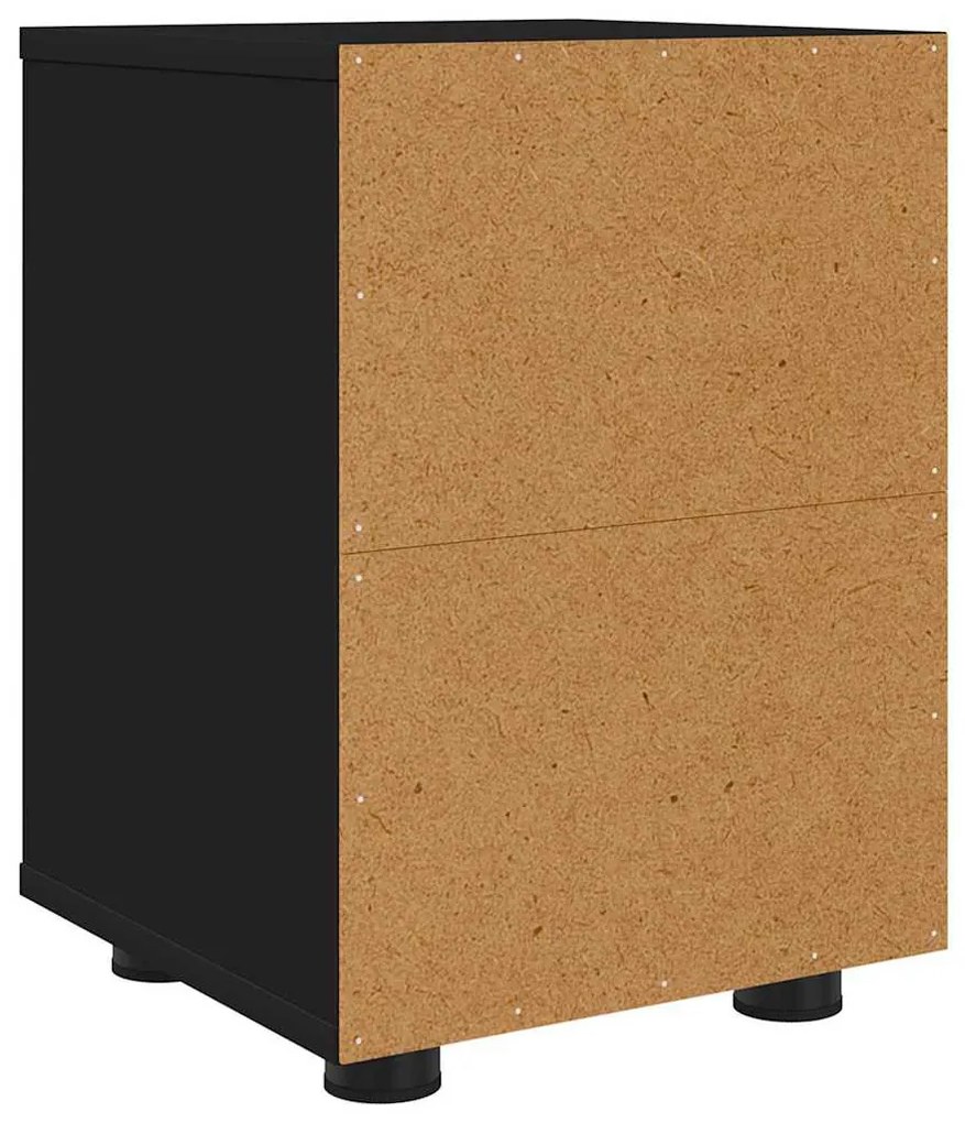 Éjjeliszekrények fiókkal 2 pcs Fekete 30,5 x 30 x 43 cm Faanyag