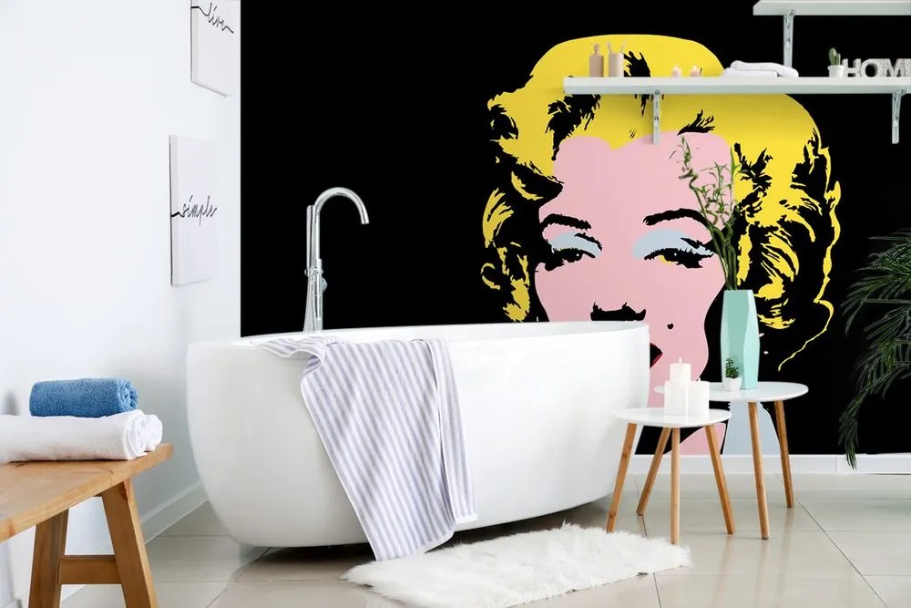 Öntapadó tapéta pop art Marilyn Monroe fekete háttéren