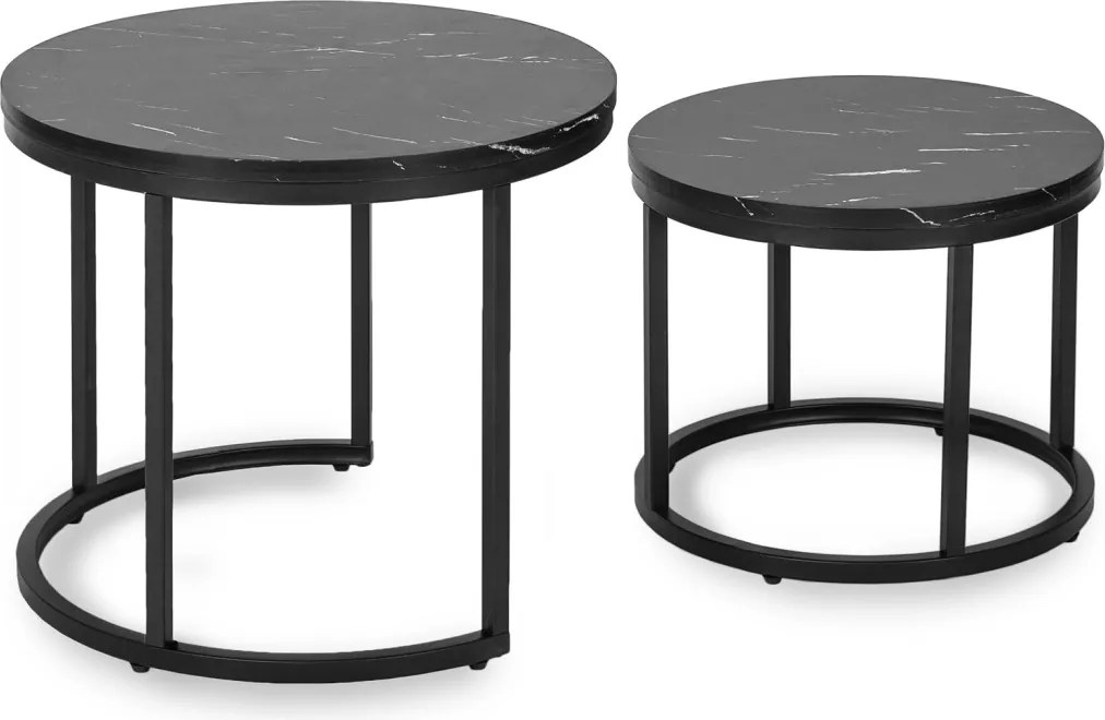 Zestaw Stolików MAURO Czarny márvány