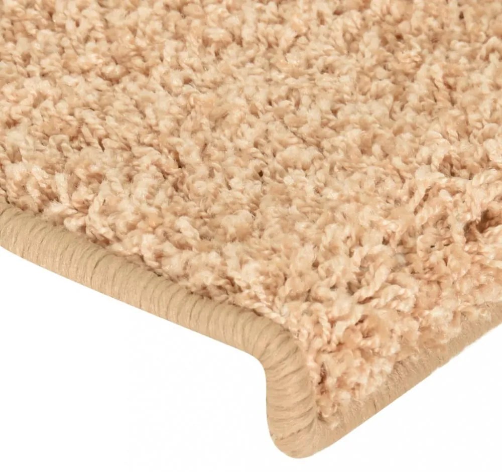 15 db lépcsőszőnyeg 65 x 21 x 4 cm arany téglalap alakú széllel