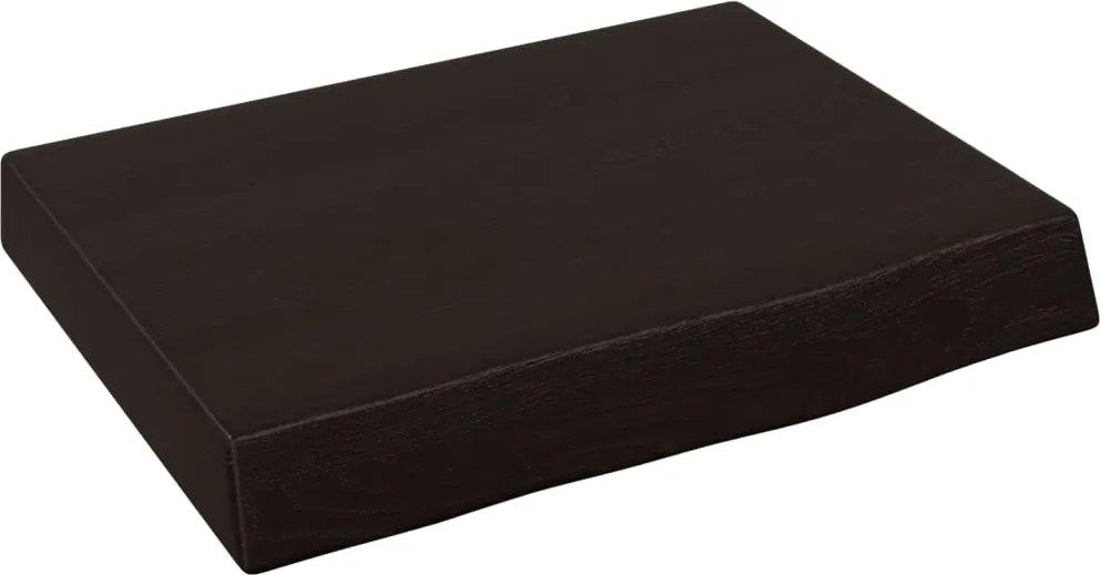 vidaXL sötétbarna kezelt tömör tölgyfa fali polc 40x30x(2-4) cm