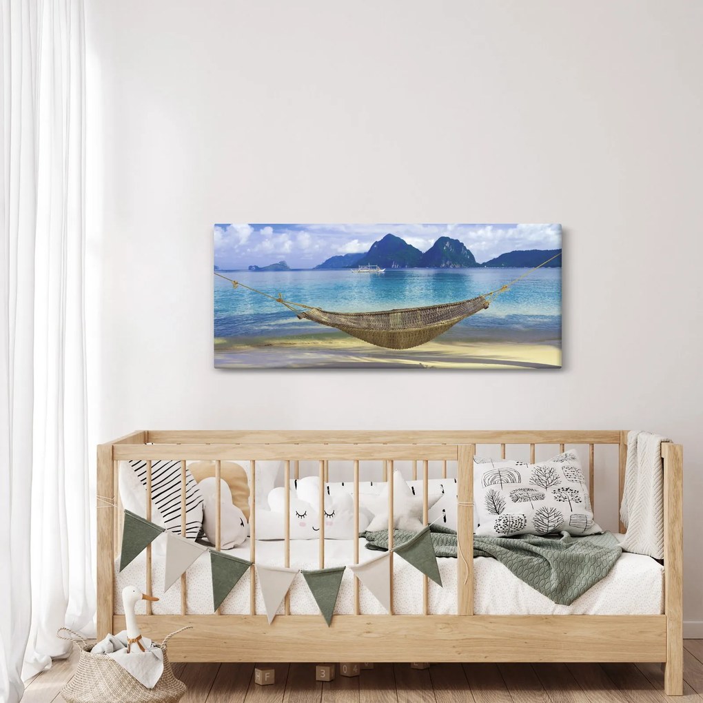 Kép - Egy függőágy képe a tengerparton 2 (120x50 cm)