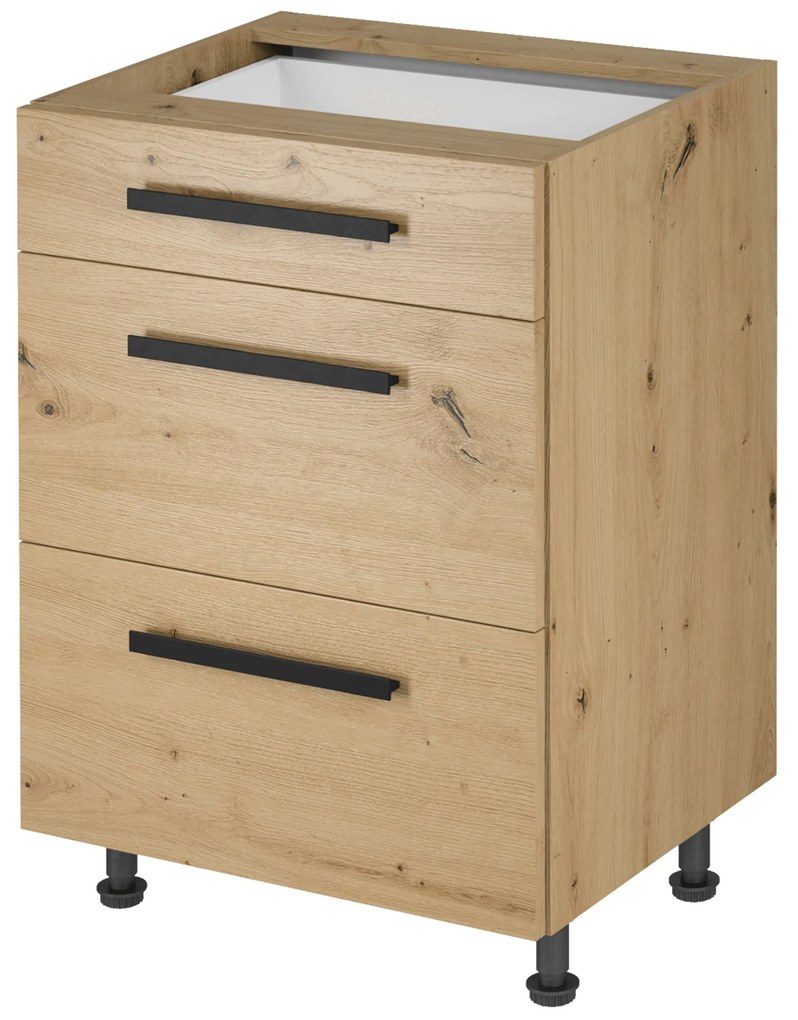 Alsó konyhaszekrény D60S3 Langari (artisan tölgy). 1016852