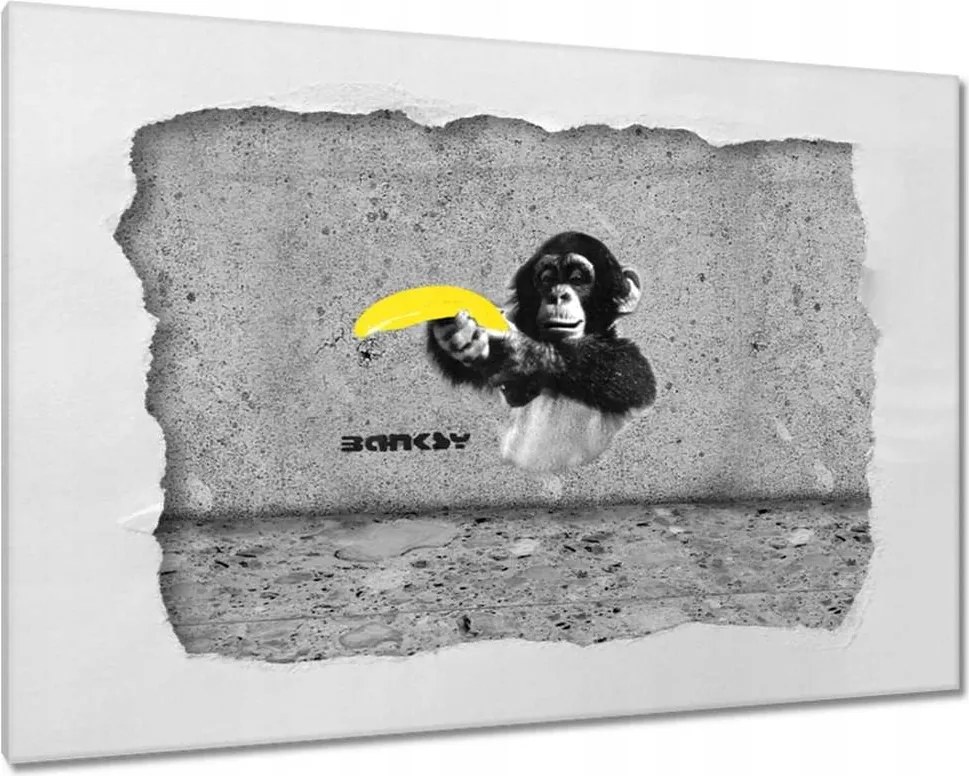 Festmények 120x80 Banksy Banán Majom