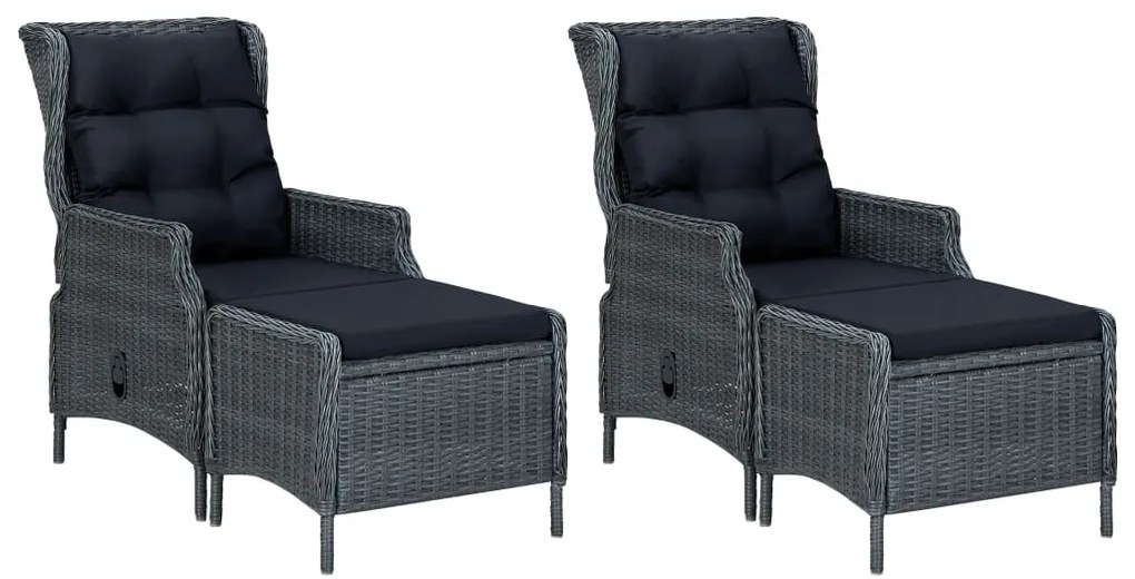 vidaXL 7 részes sötétszürke kerti étkezőgarnitúra