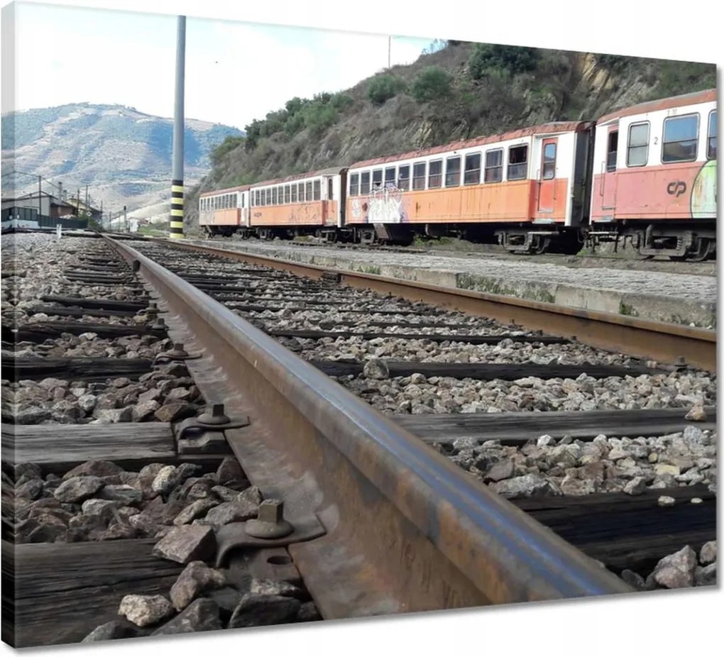 Vászonkép 50x40 Vasút Vonatok Sínek