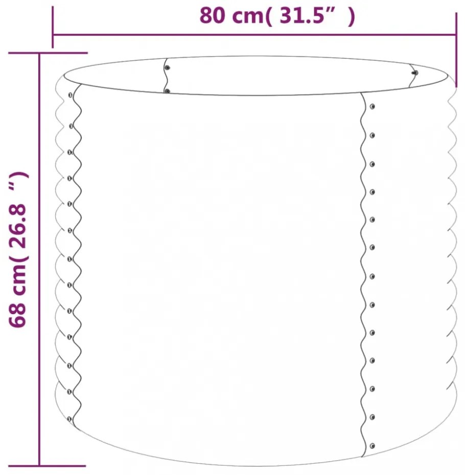 antracitszürke horganyzott acél kerti ültetőláda 80 x 80 x 68 cm