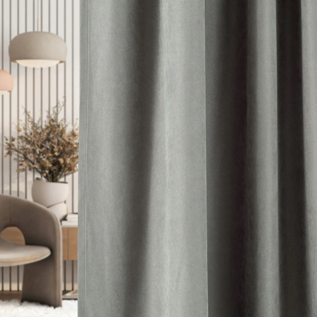 Függöny ráncoló szalaggal szürke bársonyos 140 x 280 cm 1 db szürke