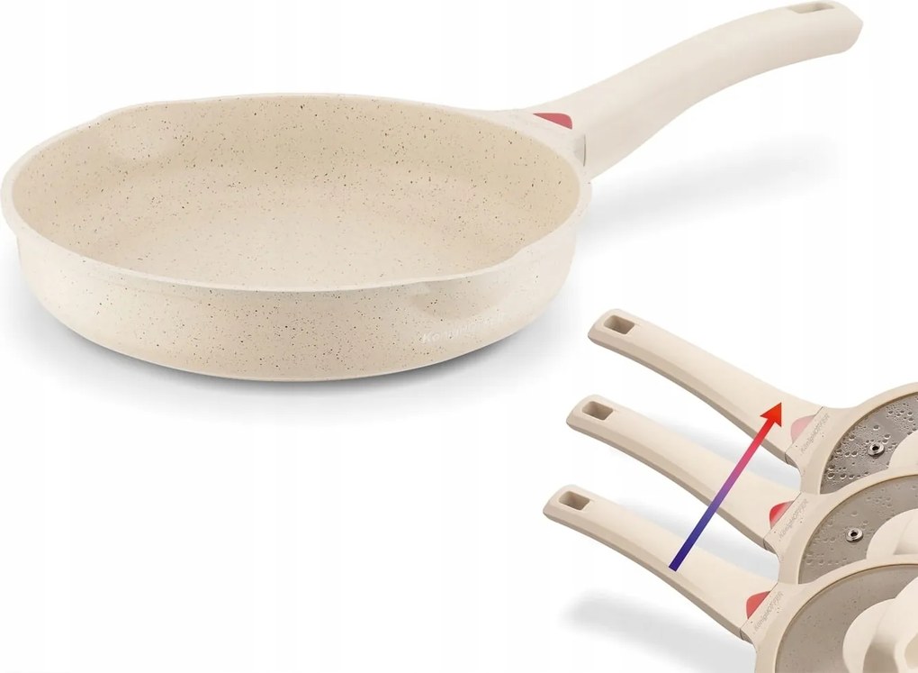 Indukciós serpenyő non-stick bevonattal bézs 24cm