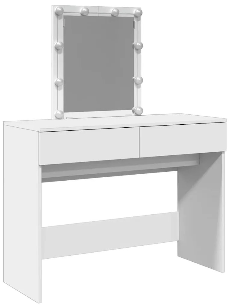 fehér fésülködőasztal LED-del 100 x 40 x 130 cm
