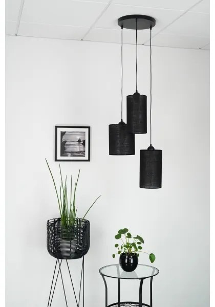 Brilagi - TUBES 3xE27/15W/230V fekete függeszték