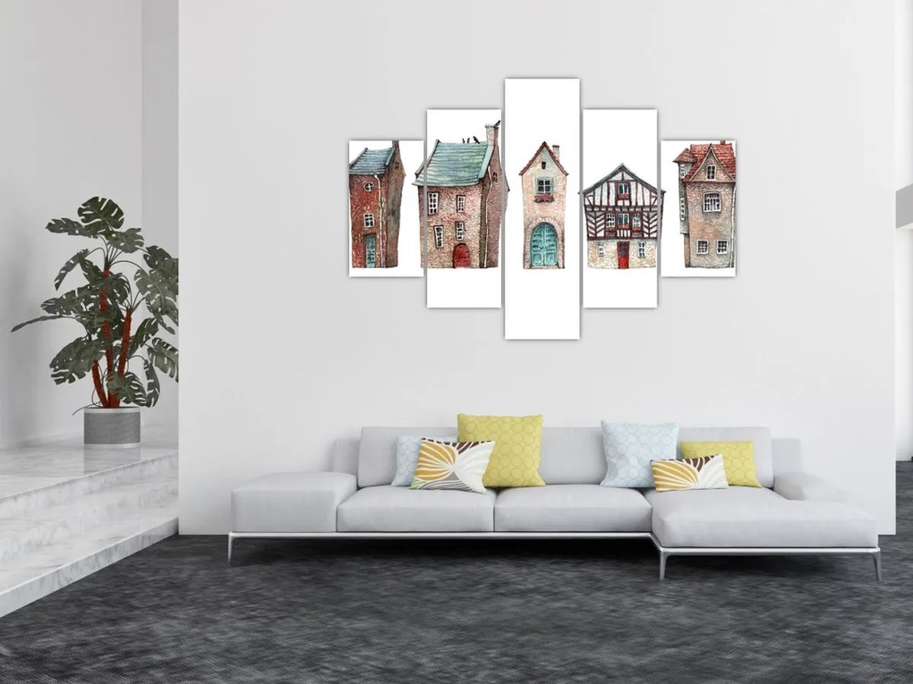 Kép - Akvarell házak (150x105 cm)
