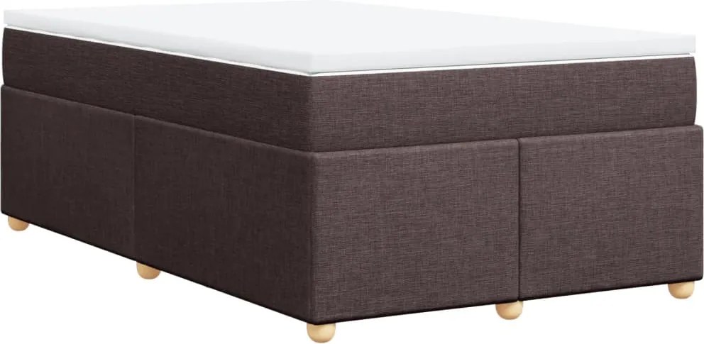 vidaXL sötétbarna szövet rugós ágy matraccal 120 x 190 cm