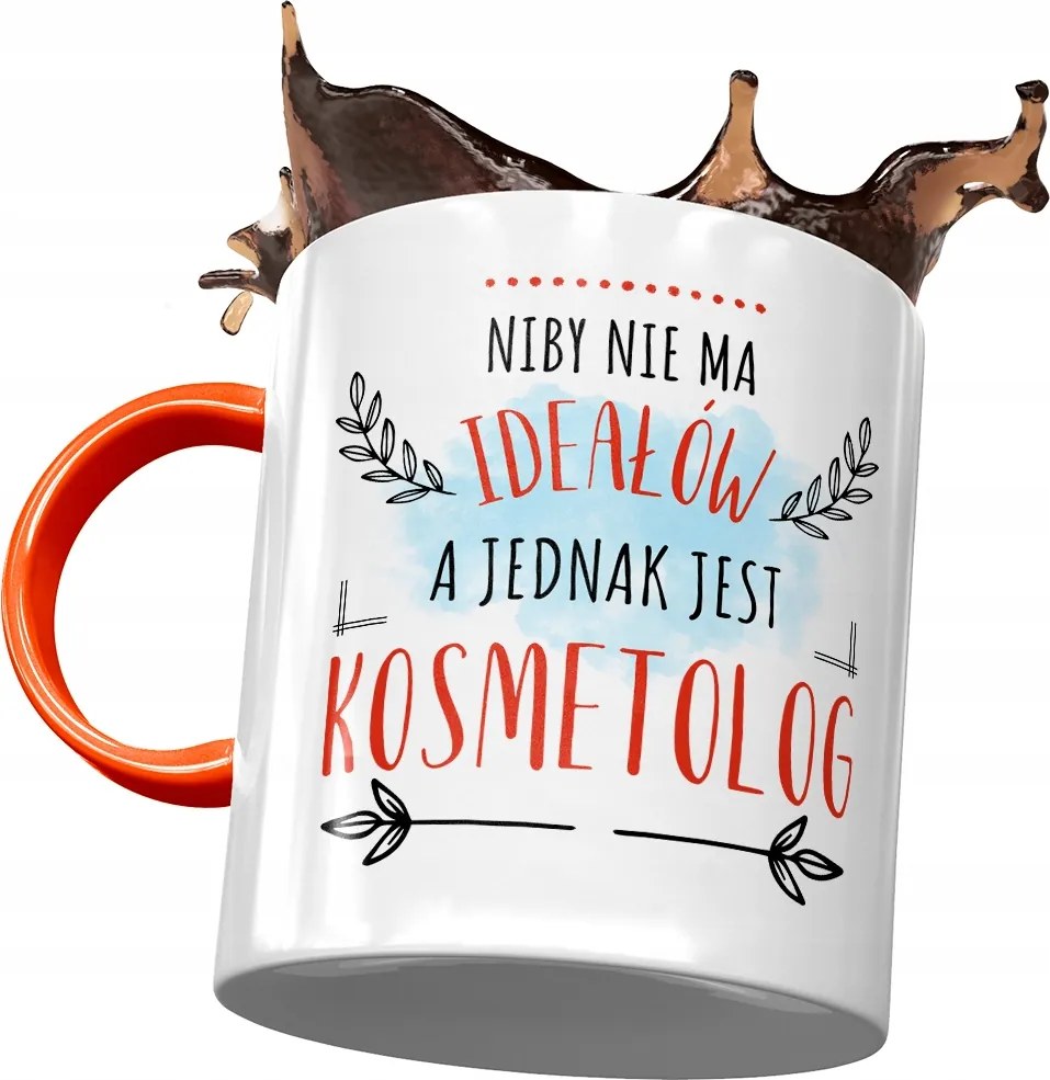 Narancssárga bögre Kozmetikusnak Nincs Ideál Nyomtatott Fotóval