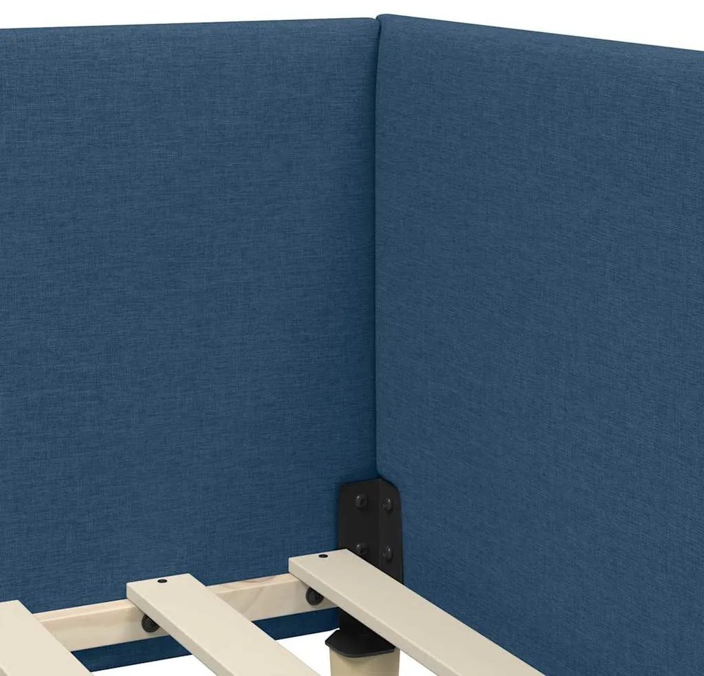 Sarokágy keret Egyéb Kék 100 x 200 cm Szövet és Mérnöki Fa
