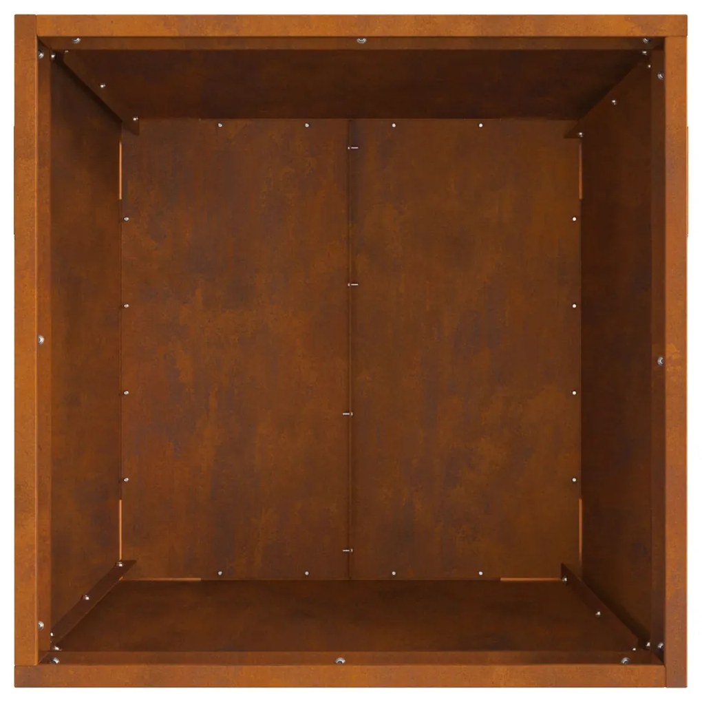 Tűzrakó Barna 50 x 50 x 38 cm időjárásálló acél