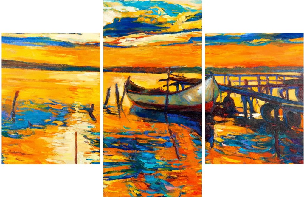 Kép - Hajó naplementekor (90x60 cm)