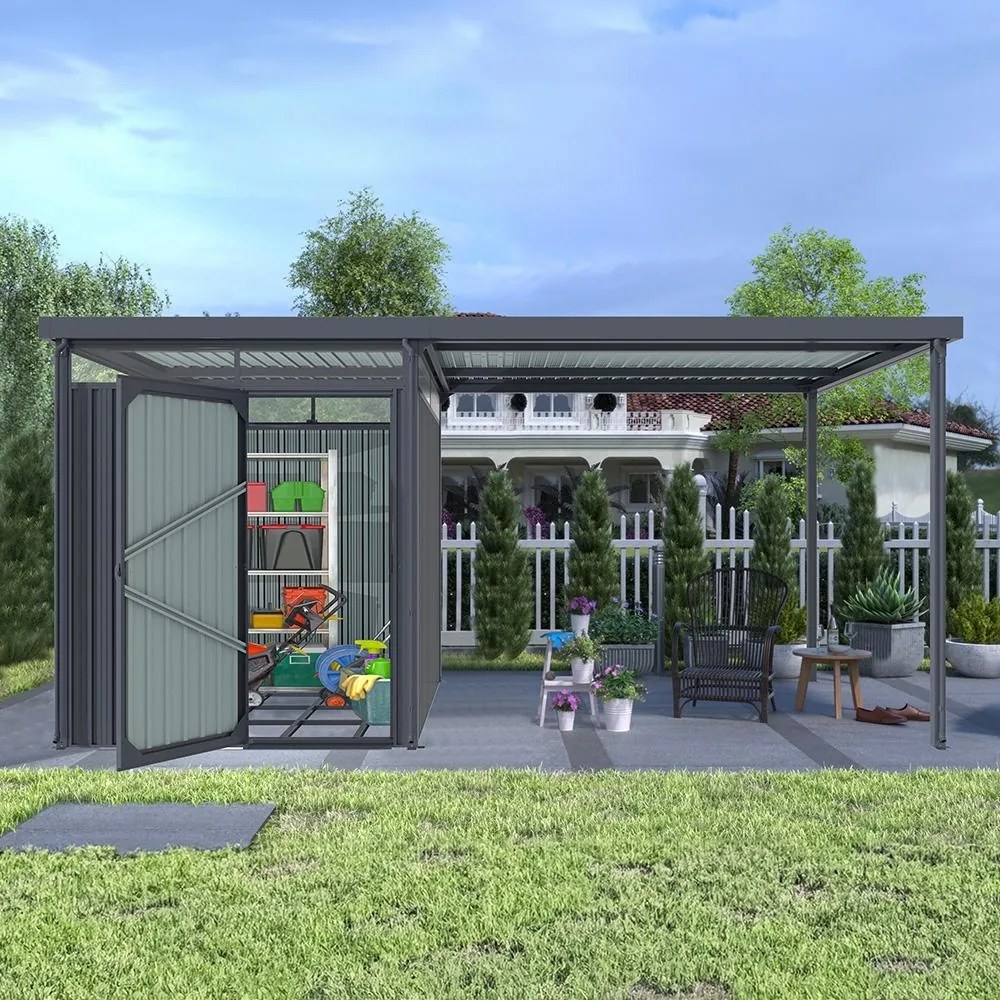 Avenberg MAGNUS Kerti ház fényáteresztő ablakokkal + bővítés 2.5 x 4.9 m - Premium