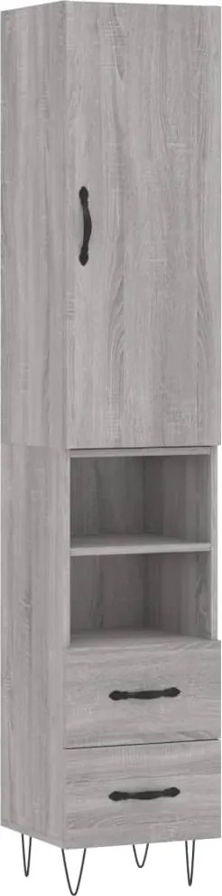 vidaXL szürke sonoma szerelt fa magasszekrény 34,5 x 34 x 180 cm