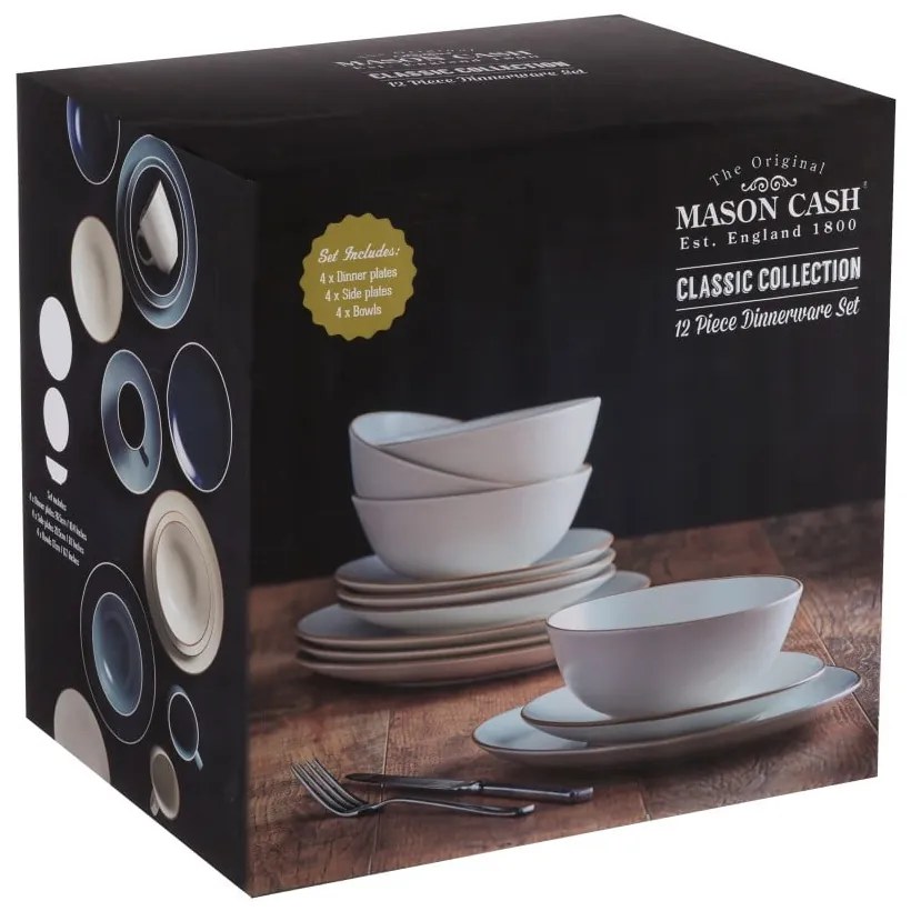 Classic Collection 12 db-os krémszínű agyagkerámia étkészlet - Mason Cash
