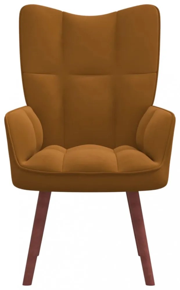 barna bársony pihenőfotel