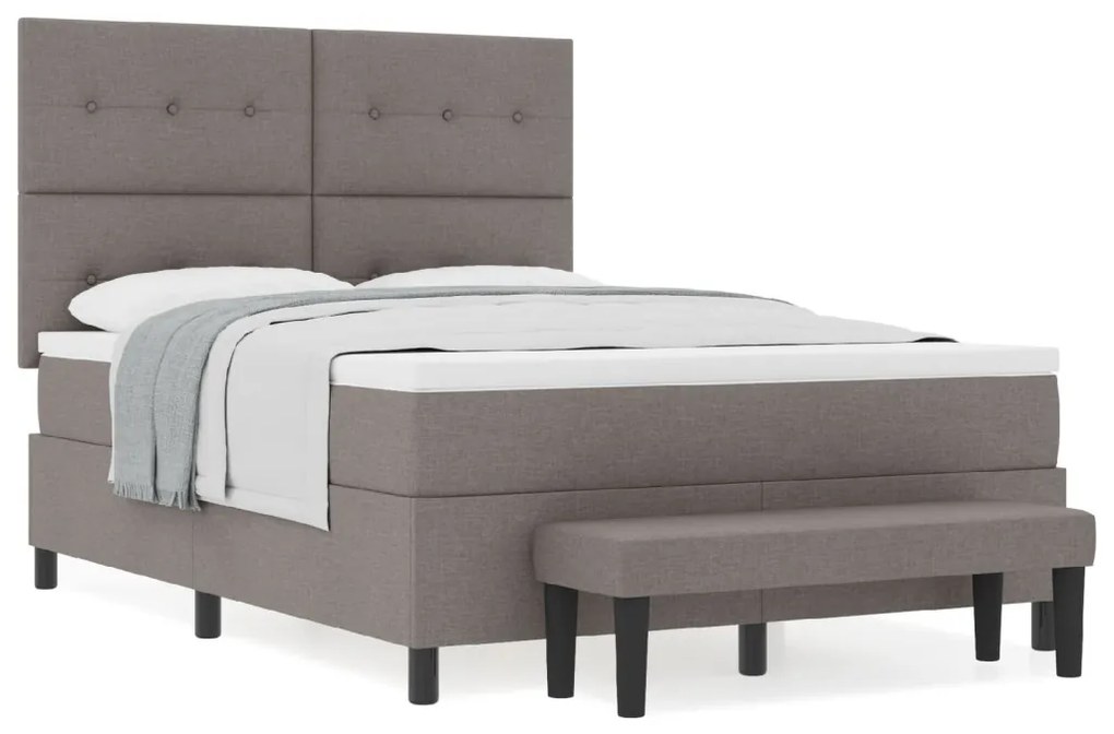 Box spring ágy matraccal és paddal 140x190 cm szövet