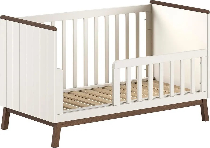 Bézs borovi fenyő babaágy levehető oldallal-állítható magassággal 70x140 cm Sezane – Vipack