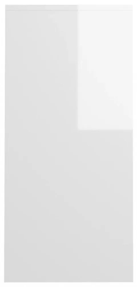 magasfényű fehér szerelt fa laptopasztal 102,5 x 35 x 75 cm